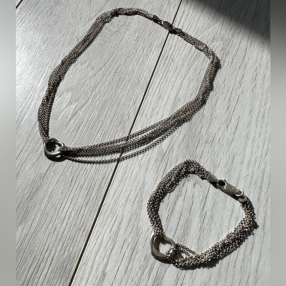 Silver Heart-Chainlink Costume Jewelry Set